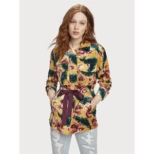 SCOTCH & SODA Velvet Floral Print Jacket in Yellow Size‎ Small